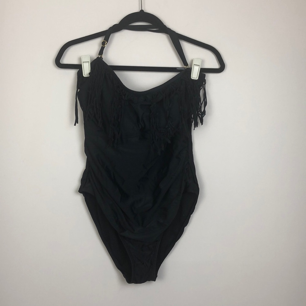 👑 Tropiculture one piece fringe swimsuit